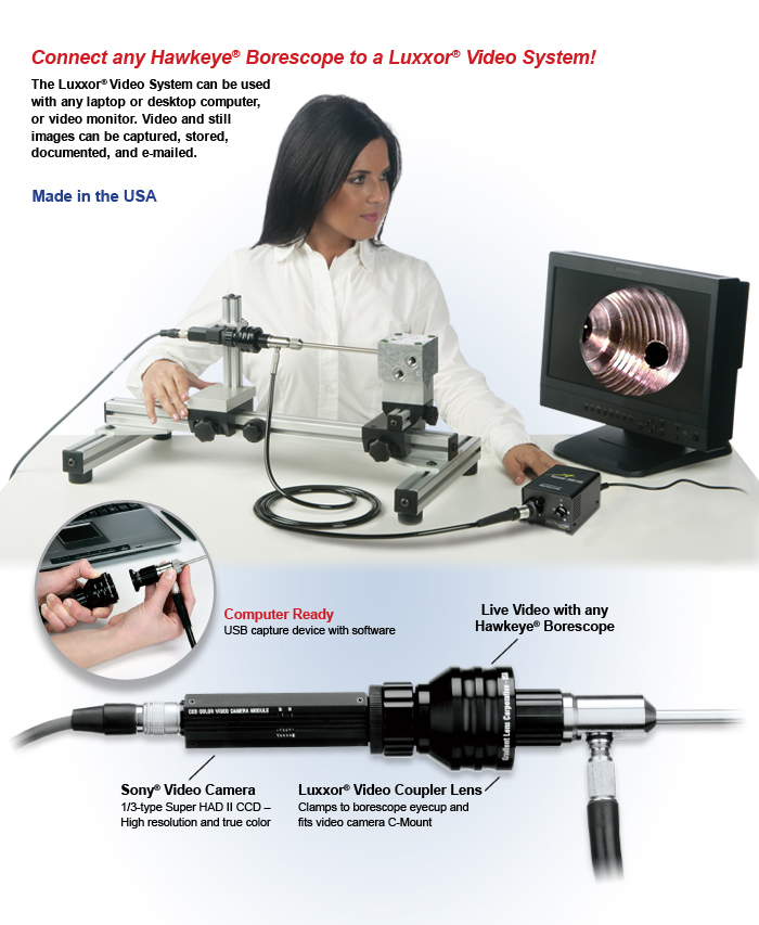 Optimax Modular Video Borescope Inspection Camera and work stage